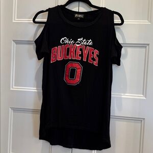 Ohio State Buckeyes Black Cold Shoulder‎ Top